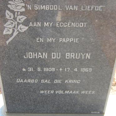 BRUYN Johan, du 1909-1969