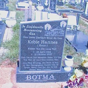 BOTMA Kobie Hannes 1968-2007
