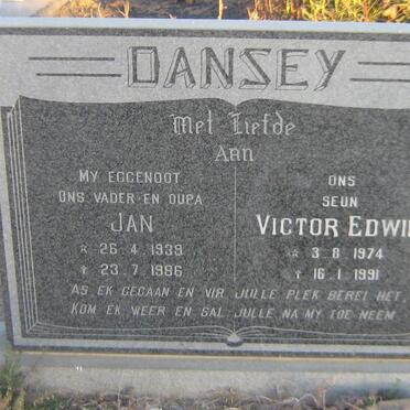 DANSEY Jan 1939-1986 :: DANSEY Victor Edwin 1974-1991