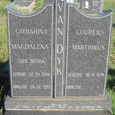 DYK Lourens Marthinus, van 1934 - &amp; Catharina Magdalena BOTHA 1934-1995