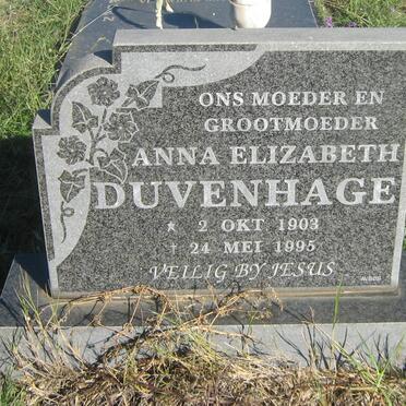DUVENHAGE Anna Elizabeth 1903-1995