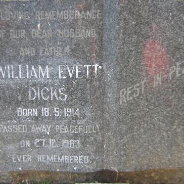 DICKS William Evett 1914-1963