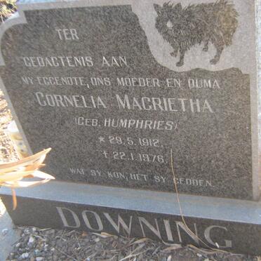 DOWNING Cornelia Magrietha nee HUMPHRIES 1912-1976