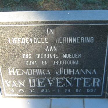 DEVENTER Hendrika Johanna, van 1904-1997