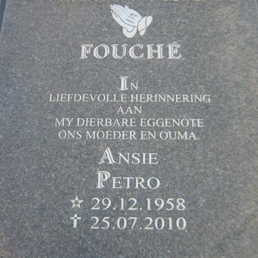 FOUCHE Ansie Petro 1958-2010