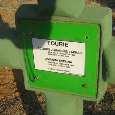 FOURIE Jacobus Johannes Lafras 1944-2008 &amp; Amanda Evelina 1962-2009