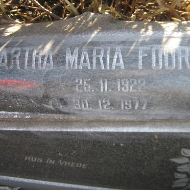 FOURIE Johan Stephanus 1919-1984 &amp; Martha Maria 1922-1977 