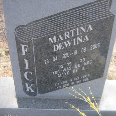 FICK Martina Dewina 1920-2006