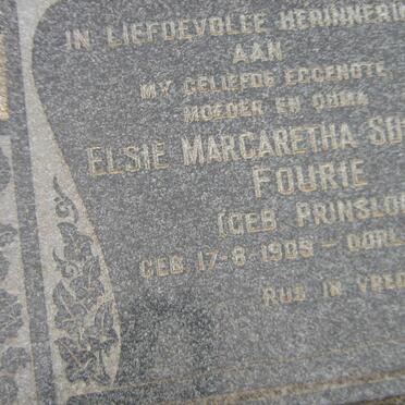 FOURIE Elsie Margaretha Susanna nee PRINSLOO 1909-1981