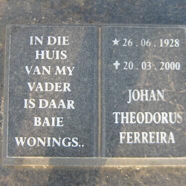 FERREIRA Johan Theodorus 1928-2000