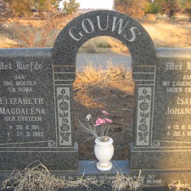 GOUWS Isak Johannes 1927-1982 &amp; Elizabeth Magdalena EKSTEEN 1911-1982