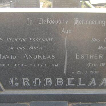 GROBBELAAR David Andreas 1898-1974 &amp; Esther Jacoba DELPORT 1903-1991