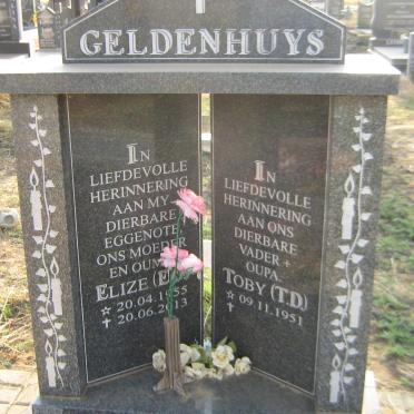 GELDENHUYS T.D. 1951- &amp; E.?. 1955-2013