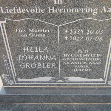 GROBLER Heila Johanna 1934-2012