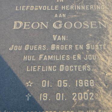 GOOSEN Deon 1968-2002