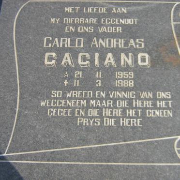GACIANO Carlo Andreas 1959-1988