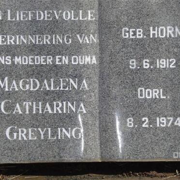 GREYLING Magdalena Catharina nee HORN 1912-1974