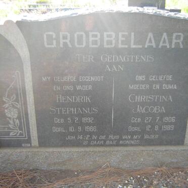 GROBBELAAR Hendrik Stephanus 1892-1966 &amp; Christina Jacoba 1906-1989