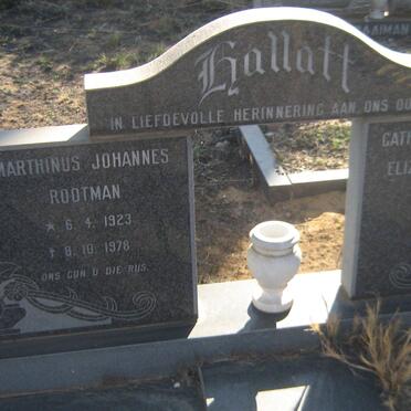 HALLATT Marthinus Johannes Rootman 1923-1978 &amp; Catharina Magdalena Elizabeth Magrieta 1922-198?