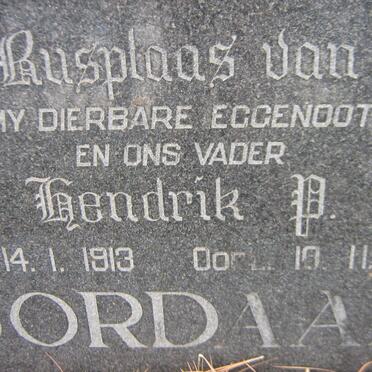 JORDAAN Hendrik P. 1913-1961