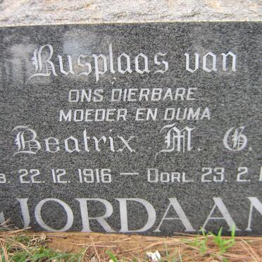 JORDAAN Beatrix M.C. 1916-1986