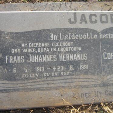 JACOBS Frans Johannes Hermanus 1913-1991 &amp; Cornelia Magaretha Susanna 1920-2000 