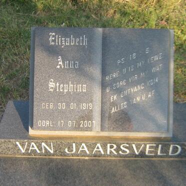 JAARSVELD Elizabeth Anna Stephina, van 1919-2007
