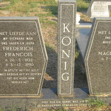 KONIG Frederich Francois 1932-1990 &amp; Eva Magdalena 1934-