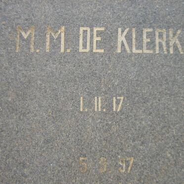 KLERK M.M., de 1917-1997