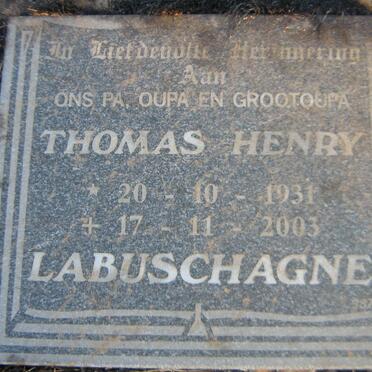 LABUSCHAGNE Thomas Henry 1931-2003