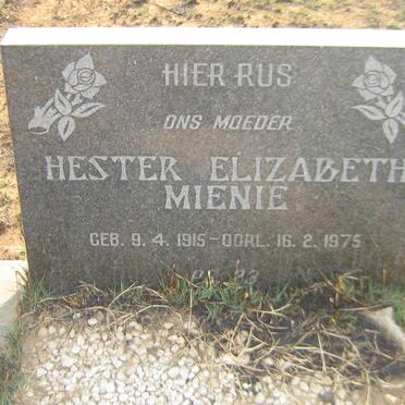 MIENIE Hester Elizabeth 1915-1975
