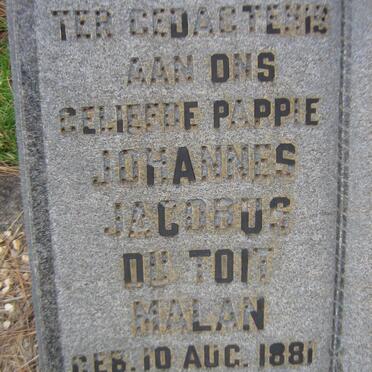 MALAN Johannes Jacobus Du Toit 1881-1963