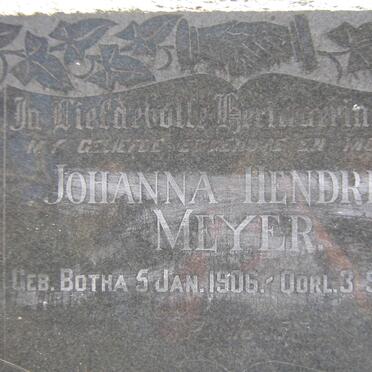 MEYER Johanna Hendrina nee BOTHA 1906-1957