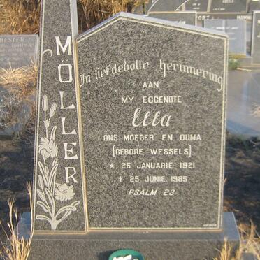 MOLLER Ella nee WESSELS 1921-1985