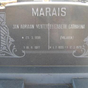 MARAIS Jan Adriaan Venter 1898-1977 &amp; Elizabeth Catharina VILJOEN 1895-1979