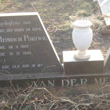 MERWE Georg Heinrich Portwig, van der 1909-1985 &amp; Maria Alida 1921-