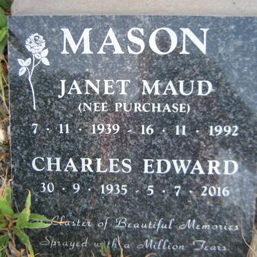 MASON Charles Edward 1935-2016 &amp; Janet Maude PURCHASE 1939-1992