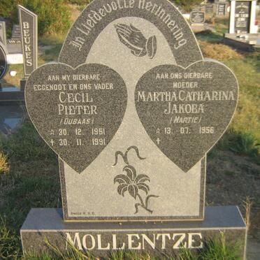 MOLLENTZE Cecil Pieter 1951-1991 &amp; Martha Catharina Jakoba 1956-