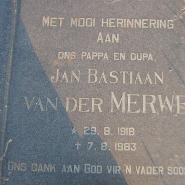 MERWE Jan Bastiaan, van der 1918-1983
