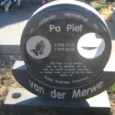 MERWE Pieter Andreas Christiaan, van der 1913-1979