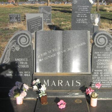 MARAIS Andries Petrus Jacobus 1903-1994 &amp; Johanna Dorothea Elizabeth VILJOEN 1905-1980