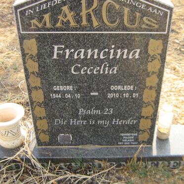 MARCUS Francina Cecelia 1944-2010