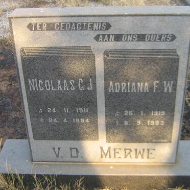 MERWE Nicolaas G.J., van der 1911-1984 &amp; Adriana F.W. 1919-1983