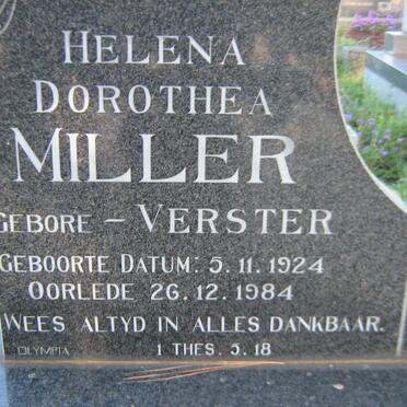 MILLER Helena Dorothea nee VERSTER 1924-1984