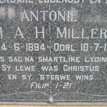 MILLER Anthonie M.A.H. 1894-1959