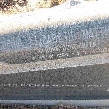 MATTHEYSEN Sophia Elizabeth nee OOSTHUIZEN 1904-1976