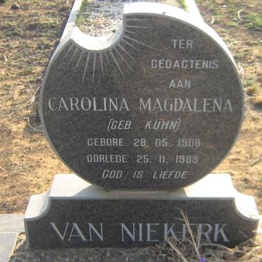 NIEKERK Carolina Magdalena, van nee KUHN 1908-1989