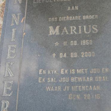 NIEKERK Marius, van 1958-2000