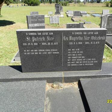 NICE St. Patrick 1901-1972 &amp; Lea Magrietha VOLSCHENK 1908-1970