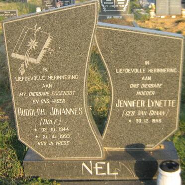 NEL Rudolph Johannes 1944-1999 &amp; Jennifer Lynette VAN GRAAN 1946-